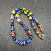 Harmony of Murano Mix Venetian Inspired Beadwork Chevron Beads Necklace NC-502